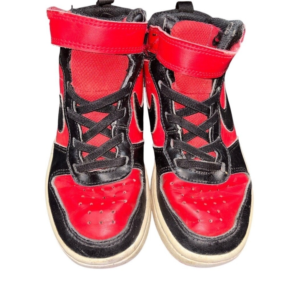 Nike Court Borough Mid 2 Toddler Mid Top Sneakers Black/Red Size 12.5C